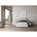 Letto francese 140x190 similpelle bianco con contenitore testiera Mika Offerta