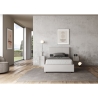 Letto francese 140x190 similpelle bianco con contenitore testiera Mika Offerta