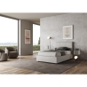 Letto francese 140x190 similpelle bianco con contenitore testiera Mika Saldi