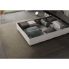 Letto francese 140x190 similpelle bianco con contenitore testiera Mika Sconti