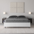 Letto matrimoniale francese contenitore 140x190 in legno bianco Nuamo Promozione