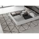 Letto matrimoniale francese contenitore 140x190 in legno bianco Nuamo Sconti