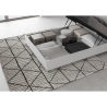 Letto matrimoniale francese contenitore 140x190 in legno bianco Nuamo Sconti