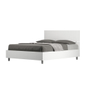 Letto matrimoniale francese 140x190 testiera dritta legno bianco Demas Vendita