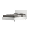 Letto matrimoniale francese 140x190 testiera dritta legno bianco Demas Vendita