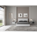 Letto matrimoniale francese 140x190 testiera dritta legno bianco Demas Saldi
