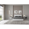 Letto matrimoniale francese 140x190 testiera dritta legno bianco Demas Saldi