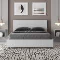 Letto matrimoniale francese 140x190 testiera dritta legno bianco Demas Promozione