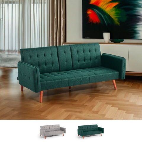 Divano letto 2 posti reclinabile con bracciolo portabevande Ember Promozione