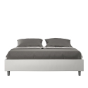 Letto matrimoniale imbottito in similpelle bianco 160x190 Azelia Vendita