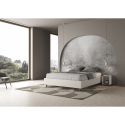 Letto matrimoniale imbottito in similpelle bianco 160x190 Azelia Offerta