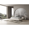 Letto matrimoniale imbottito in similpelle bianco 160x190 Azelia Offerta