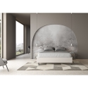 Letto matrimoniale imbottito in similpelle bianco 160x190 Azelia Saldi