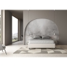 Letto matrimoniale imbottito in similpelle bianco 160x190 Azelia Saldi