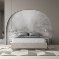 Letto matrimoniale contenitore 160x190 imbottito tessuto beige Azelia Promozione