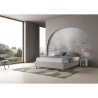 Letto matrimoniale contenitore 160x190 imbottito tessuto beige Azelia Offerta