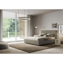 Letto matrimoniale con contenitore 160x190 in similpelle beige Mika Offerta