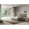 Letto matrimoniale con contenitore 160x190 in similpelle beige Mika Offerta