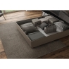 Letto matrimoniale con contenitore 160x190 in similpelle beige Mika Sconti