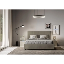 Letto matrimoniale con contenitore 160x190 in similpelle beige Mika Saldi