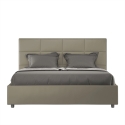 Letto matrimoniale con contenitore 160x190 in similpelle beige Mika Vendita