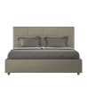 Letto matrimoniale con contenitore 160x190 in similpelle beige Mika Vendita