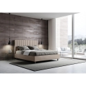 Letto matrimoniale con contenitore giroletto imbottito 160x210 Agueda Saldi