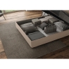 Letto matrimoniale con contenitore giroletto imbottito 160x210 Agueda Sconti