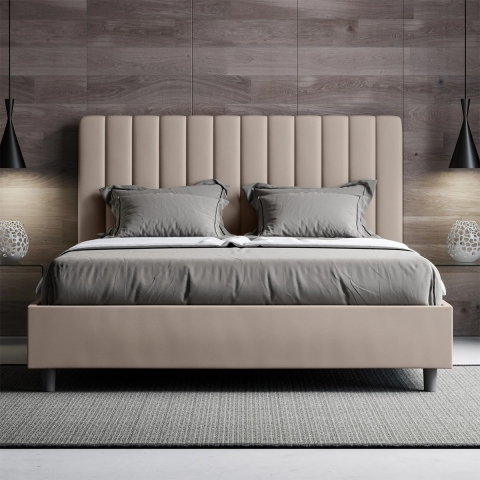 Letto matrimoniale con contenitore giroletto imbottito 160x210 Agueda Promozione