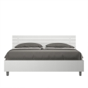 Letto matrimoniale moderno 160x190 bianco con rete testiera dritta Ankel Vendita