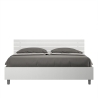 Letto matrimoniale moderno 160x190 bianco con rete testiera dritta Ankel Vendita