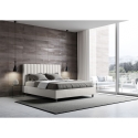 Letto matrimoniale imbottito similpelle senza rete 160x190 Agueda Catalogo