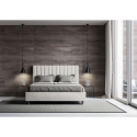 Letto matrimoniale imbottito similpelle senza rete 160x190 Agueda Stock