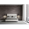 Letto matrimoniale imbottito similpelle senza rete 160x190 Agueda Stock