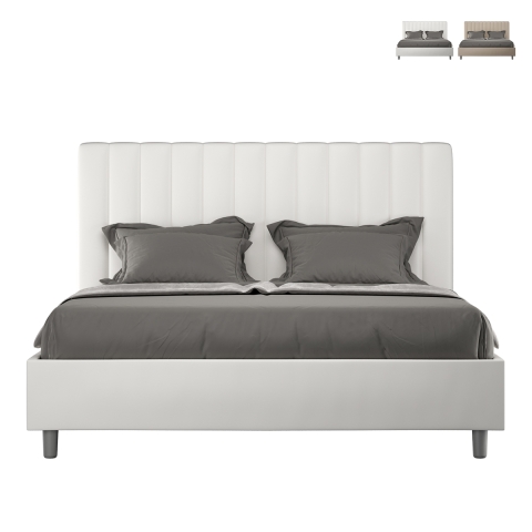Letto matrimoniale imbottito similpelle senza rete 160x190 Agueda Promozione