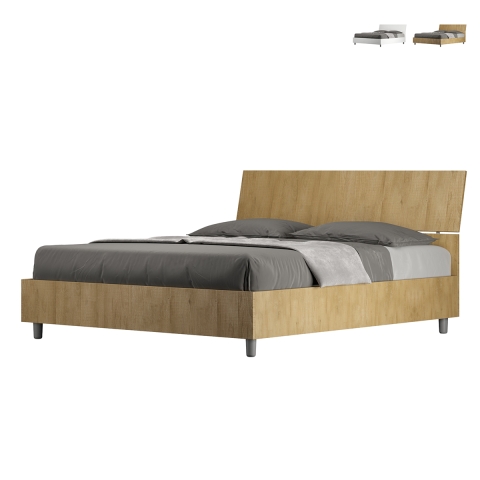 Letto matrimoniale 160x190cm senza rete con testiera inclinata Demas Promozione