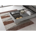 Letto una piazza e mezza 120x200cm contenitore testiera inclinata Demas Sconti