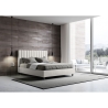 Letto matrimoniale 160x200 senza rete con testiera in similpelle Agueda Stock