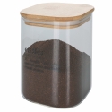 Barattolo per caffè 10x10x14cm in vetro con coperchio bambù Victionary Sconti