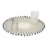 Set 6 tovagliette tonde da tavola con ponpon design geometrico 38cm Black Promozione