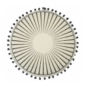 Set 6 tovagliette tonde da tavola con ponpon design geometrico 38cm Black Vendita