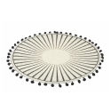 Set 6 tovagliette tonde da tavola con ponpon design geometrico 38cm Black Offerta