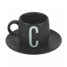 Set 6 tazzine da caffè con piattino in gres e stand in acciaio Bigismore Offerta