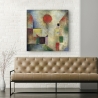 Quadro moderno astratto stampa su tela canvas Red Balloon Paul Klee Saldi