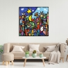 Stampa su tela quadro moderno paesaggio colorato Educatissimo Caos Wallas Saldi
