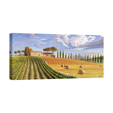 Quadro su tela paesaggio contemporaneo Colline toscane Adriano Galasso Promozione