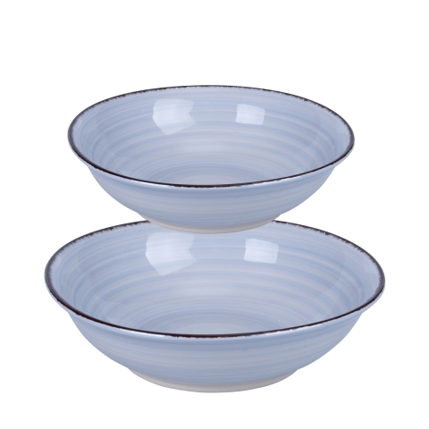Set 2 insalatiere grande e piccola per tavola cucina in gres 4 Toni Promozione
