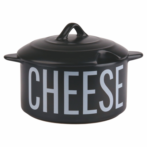 Formaggiera compatta in gres nero con coperchio 320 ml Bigismore Promozione