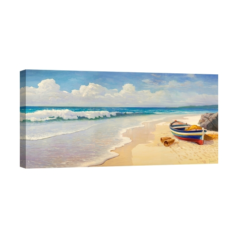 Quadro stampa su tela per soggiorno Onde sulla spiaggia Adriano Galasso Promozione