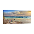 Quadro stampa su tela canvas Tramonto sulla battigia Adriano Galasso Promozione